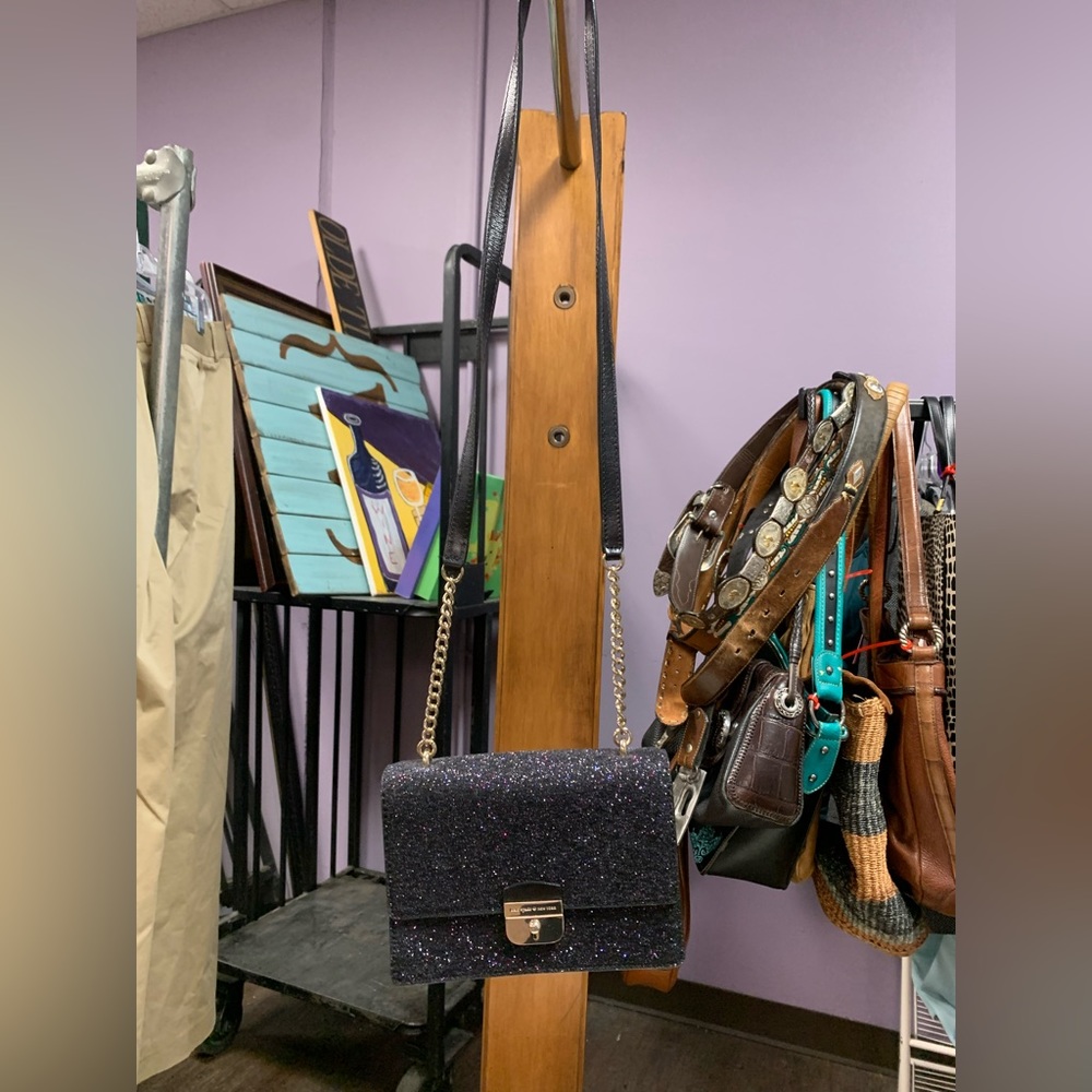 Kate Spade black sparkle crossbody